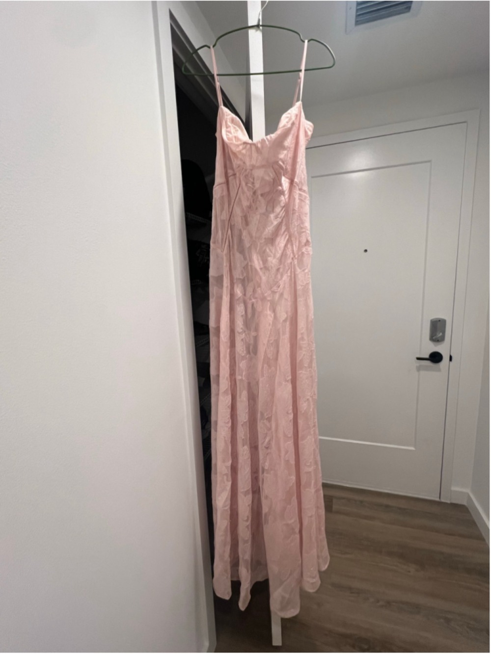 NWT House of Cb 'Seren' Soft Pink Floral Lace Back Maxi Dress Balletcore XL A/C - Picture 4 of 8